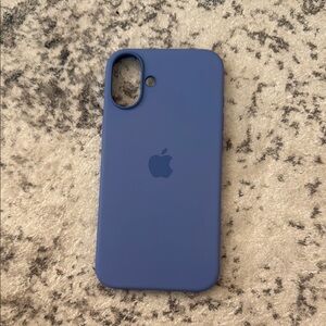 Apple Blue Silicone iPhone 16 plus Case